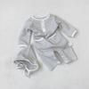 Ropa para Recién Nacidos Otoño Clase A Suave para Bebé Mono Rayado de Dos Botones con Bolsillo Mameluco de Manga Larga para Bebés