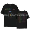 Camiseta de Manga Corta con Merchandising de Nuevo Concierto Transfronterizo Camiseta de Concierto de la Banda Coldplay Marca de Moda Estadounidense Manga Corta