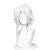 Peluca Cosplay Pierrot del Carnaval de los Carnívoros con Flequillo de Belleza, Peluca Anime Bidimensional de Longitud Media