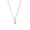 Collar con Colgante de Flor Plateada Estilo Coreano y Cuentas de Corazón para Mujer, Diseño de Nicho, Accesorio Largo Fresco y Discreto para el Cuello