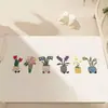 Capachos de Entrada com Desenhos de Animais Pequenos, Resistentes a Manchas e Fáceis de Cuidar, Capachos de Fio de PVC Cortáveis, Capachos de Porta de Entrada
