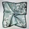 Novo Lenço Quadrado Versátil Rao Yun 53 Primavera/Verão 100% Seda Crepe Cetim Feminino com Padrão Floral Geométrico e Diferentes Estilos de Cor