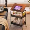 Mesa de Cabeceira, Mesa de Cabeceira Móvel para Quarto, Mesa Lateral para Sofá, Carrinho Pequeno, Estante de Armazenamento, Armário Multicamadas para Lanches na Sala de Estar