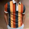 Los fabricantes suministran polos de manga corta con solapa y cremallera informales con estampado 3D de tendencia de verano para hombres de Europa y América.