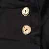 Para Comercio Exterior Europeo y Americano Transfronterizo Ropa de Mujer Aliexpress Más Vendida Versátil Retro Chaqueta Corta Negra con Cuello Alto y Botones Metálicos