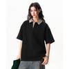 Camisa Polo Xadrez Costurada Falsa de Duas Peças Manga Curta Masculina T-shirt de Gola Pesada Roupa Menina Camiseta de Meia Manga Tendência