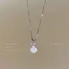 ¡Encontré un tesoro! Collar de Concha con Lazo Rosa para Mujer, Diseño de Nicho, Cadena Dulce para Clavícula, Accesorio Pequeño y Delicado