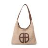 Bolsa de design vazado nicho para mulheres 2024 nova moda bolsa de ombro de palha versátil bolsa de palha trançada para axila