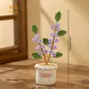 Planta em Vaso de Osmanthus Tricotada à Mão Produto Acabado Flor de Simulação Planta em Vaso Flor de Crochê Tricô Flor de Fio Que Nunca Murcha Decoração de Mesa
