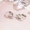 Pendientes de Zirconia Brillante con Forma de Estrella Studs Colgantes Estrella de Cinco Puntas Ear Cuff para Hombres y Mujeres Elegantes Exquisitos Aro de Pendiente de Moda Sencillo
