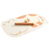 Rolo de massa de madeira maciça de faia, espessado para uso doméstico, com marcações de escala, adequado para fazer massas de pastel, assar e sovar massa, com tapete de silicone para sovar para pressionar finamente