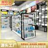 Entrega Directa de Fábrica en Stock Laminado con Luz Cosméticos Doble Cara Multicapa Gabinete de Isla Estante de Exhibición Lateral Gabinete de Exhibición de Productos