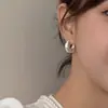 Pendientes Minimalistas Frescos Cepillados Simples Diseño de Nicho Compactos de Alta Gama Accesorios para Orejas Versátiles Clavos