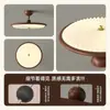Lámpara de Araña de Techo Plisado para Dormitorio Principal Estilo Medieval Color Grano de Madera Nogal Retro Americano Japonés Lámpara de Habitación Dormitorio Estilo Nuevo Chino