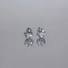 Pendientes de botón redondos de circonita colorida estilo coreano, simples, versátiles, exquisitos, pequeños, pendientes de diseño de nicho ins para mujer