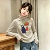 Camisa Térmica de Manga Longa com Gola Alta 2026 Outono/Inverno Infantil Versátil Camiseta Listrada Camada Base Tendência Meninas