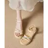 Novas Sandálias de Verão para Mulheres, Sapatos Plataforma com Solado Grosso e Strass, Uma Tira com Solados Macios Confortáveis para os Pés, Estilo Fada, Adequados para Usar com Saias