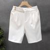 Shorts de Alfaiataria Sense Light de Alta Qualidade para Negócios Masculinos Branco Slim-fit Calças Retas Masculinas Verão Não Amassam Calças Casuais