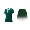 [Traje Deportivo de Tenis] Elegante Cuello Polo Manga Corta Falda Plisada Degradada Verano Adelgazante Casual Conjunto de Dos Piezas