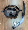 Traje de snorkel, máscara de gran campo de visión, snorkel semiseco, traje de buceo de silicona con espejo, equipo de buceo de dos piezas