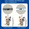 Plugue de Poeira para Celular Acrílico de Gato com Flor, Nova Decoração de Carro Cartoon Transfronteiriça para Pendurar, Acessório de Interior de Carro Autodesenhado