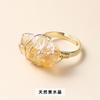 Jingdian Jewelry Anillo de Cristal Natural Anillo de Alambre de Cobre Irregular Joyería Hecha a Mano DIY Accesorios Venta al por Mayor Transfronteriza