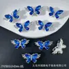 Novo broca incrustada borboleta tridimensional multicolor quatro furos zircônia diy pulseira de contas feita à mão colar acessórios de contas