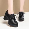 Zapatos de la generación del amor para mujer, nuevos de primavera, punta redonda, boca profunda, estilo británico, con cordones, plataforma, tacones altos, zapatos zapatos