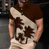 Amazon Transfronterizo Europeo y Americano, Estación Independiente Impresión Digital 3D Moda Masculina Casual Playeras Polo Venta Directa de Fábrica