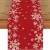 Banderola de Mesa Impresa con Copos de Nieve Navideños Transfronterizos Decoración Navideña Sala de Estar Mesa de Café Mantel Mantel de Restaurante