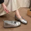 Zapatos Mary Jane bajos con plataforma interior para mujer, estilo retro francés 2026, nuevo estilo de hada con lazo