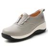 Sapatos de Salto Plataforma com Solado Grosso para Mulheres 2025 Novo Outono Versátil Estilo Coreano Moda Mocassins Sapatos Antiderrapantes Confortáveis para Mães