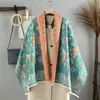 Bufanda de Imitación Cachemir Estilo Tweed con Camelia para Mujer en Otoño e Invierno Nueva Elegante Versátil Decorativa Engrosada Cálida Chal Largo