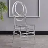 Silla Cristalina Transparente Acrílica para Salón de Banquetes de Hotel Silla de Corte Estilo Napoleón Bambú Plástica para Ceremonia de Boda al Aire Libre