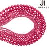 Jinghui Acessórios para joias DIY corindo vermelho natural seção de 2m-4m contas redondas contas facetadas material para joias contas soltas