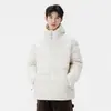 Jaqueta Acolchoada Leve com Capuz Enbu de Inverno para Homens e Casais, Cor Sólida Casual Outerwear Masculino Atacado