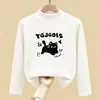 Camiseta de manga comprida para meninas, novo estilo outono/inverno, segunda pele infantil, gola alta meia-lua de veludo alemão, blusa macia escovada para meninas pequenas