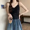 Camisola Renda Estilo Francês Plus Size Costas Bonitas Primavera e Verão com Bojo Embutido para Usar em Camadas ou Sozinha