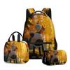 2024 Novo Produto Thewildrobot-Mochila Escolar Robô Selvagem Lancheira Estojo de Lápis de Camada Dupla Conjunto de Três Peças