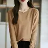 Nueva camiseta básica de punto de cuello redondo para mujer estilo coreano, suéter pullover ajustado de primavera al por mayor, forro polar Andy para mujer, transfronterizo 2025