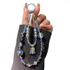 Lanyard de Teléfono Móvil Versátil de Lujo Ligero, Cadena de Muñeca, Cadena Corta de Cuerda Tejida a Mano con Perlas, Colgante de Joyería de Aleación, Gama Alta