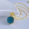Colar com Pingente de Garrafa de Perfume de Cristal Artificial Aquamarine Cortado em Diamante Super Brilhante, Edição Limitada Premium Japonês e Coreano, Venda Quente de Nicho para Mulheres