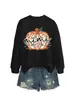 Amazon eBay sitio independiente moda casual elegante mujer nuevo mimi floral calabaza otoño e invierno sudadera de manga larga