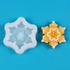 Molde para Bolo de Fondant Floco de Neve de Natal Molde para Vela Perfumada Floco de Neve DIY Molde para Sabão Molde de Silicone Pinça