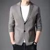 Traje de Punto 2026 Cárdigan para Hombre Primavera y Otoño Color Sólido Top Manga Corta Juventud Casual de Negocios Suéter Manga Larga