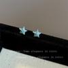 Brincos de concha de estrela do mar azul Brincos de diamante flash requintado temperamento feminino Nicho de alta classe Brincos compactos Yiwu