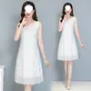 Camiseta Básica Sin Mangas para Mujer de Primavera y Otoño Vestido Base Verano Tallas Grandes Ropa para Mujer Vestido Chaleco de Longitud Media Holgado Adelgazante