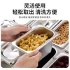 Caja de Embalaje Transfronteriza con Estante para Caja de Almacenamiento de Hielo, Caja para Conservar Mermelada Fría, Bandeja Rectangular de Acero Inoxidable Comercial para Porciones de Condimentos