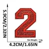 Suministro transfronterizo de parches bordados de letras y números en inglés color rojo brillante con adhesivo termofusible para decoración de ropa y sombreros