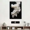Pintura Decorativa Moderna Minimalista para Sala de Estar, Arte de Pared Oceánico Texturizado en Blanco y Negro, Arte Personalizado para Hotel, Mural para Vestíbulo